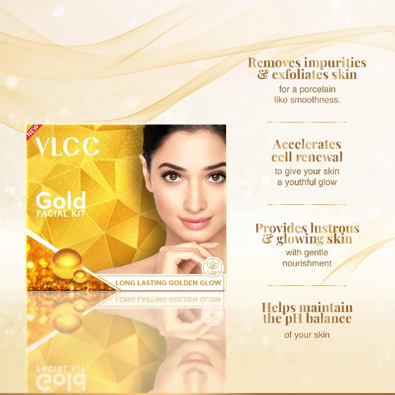 VLCC Gold Facial Kit for Bright & glowing skin, 60 g-3.webp